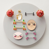 Xinfocus – Nouvelle barre de piercing tendance en forme de cerise pour femme et homme, bijou corporel en acier inoxydable