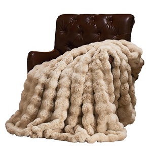 <span class=keywords><strong>Fluffy</strong></span> bong bóng giả Jacquard Thỏ lông ném Chăn cho đi văng giường sofa - Product Image 1