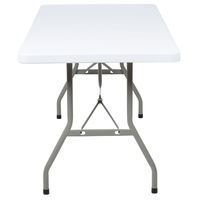 Table pliante extérieure de pique-nique en plastique HDPE de 6 pieds pour salle à manger