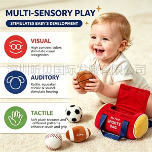 Baby Sports Bag Stuffed Plush Play Set Baby Gift Toys for <b>Toddler</b> Sensory Toys - Product Image 5