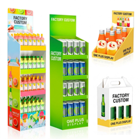 Rak Display Minuman Kardus Kustom, Rak Lantai untuk Kaleng Soda, Botol Bir, Rak Meja PDQ, Kotak Minuman untuk Supermarket dan Ritel