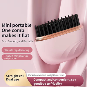 NUEVA Plancha de Pelo Portátil Inalámbrica para Viajes, Hogar y Hotel, Diseño Antiestático con Iones Negativos, <span class=keywords><strong>Cepillo</strong></span> de Nailon Eléctrico Ideal para Viajar - Product Image 4
