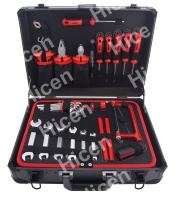 Ensemble d'outils à main en aluminium de qualité supérieure, kit d'outils de quincaillerie avec pinces, clé à molette, tournevis, clé hexagonale, réparation automobile et domestique