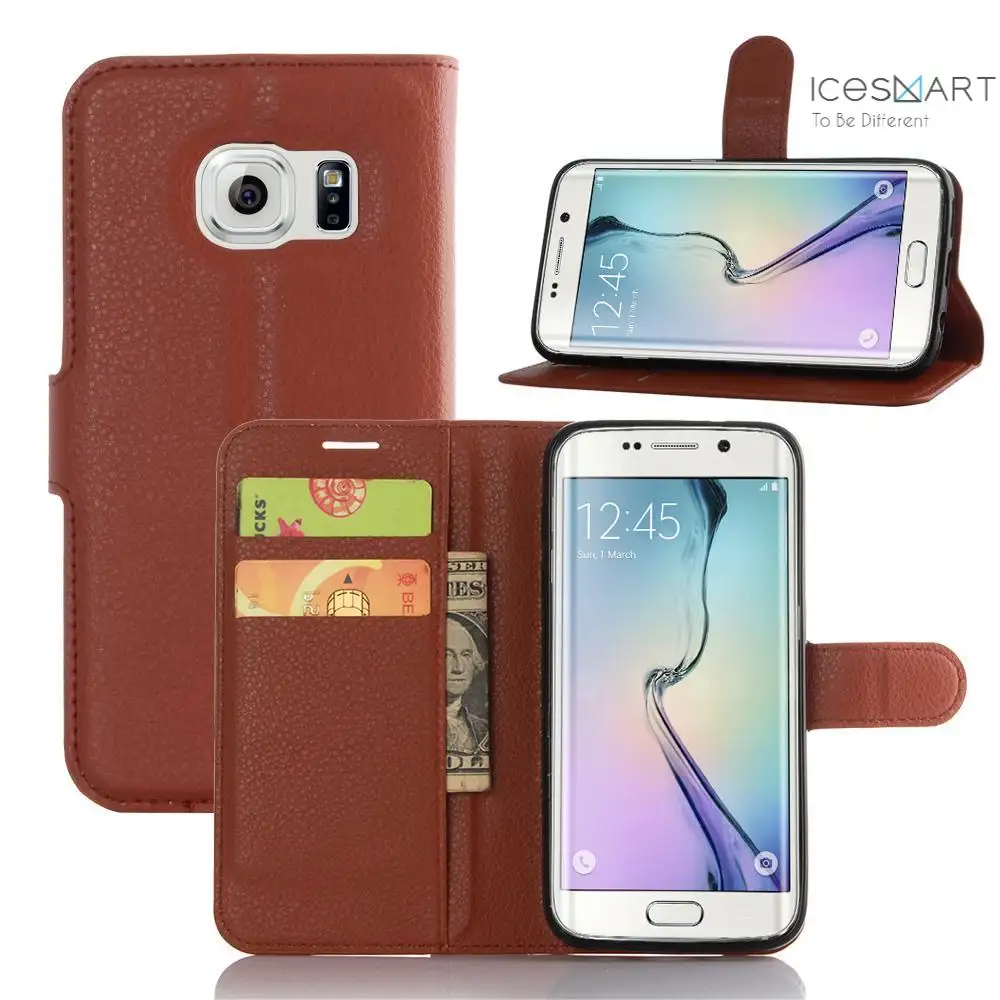 Hot Selling Flip Wallet Case With Card Slots For Samsung Galaxy S7 EDGE