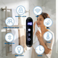 Toallero Eléctrico con Pantalla Curva, Termostato, WiFi, Temporizador, Ajuste Universal