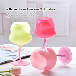 Ánh sáng sang trọng phong cách sáng tạo ly rượu kem màu hồng tím vàng pha lê thủy tinh Cốc làm bằng tay cố định bọt bao bì - Product Image 2