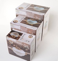 JADE JA2301A Goldverzierte Keramik-Suppentöpfe mit Doppelgriffen, Keramikdeckel, Hitzebeständig, Luxuriöses Design für Haushalt und Gewerbe