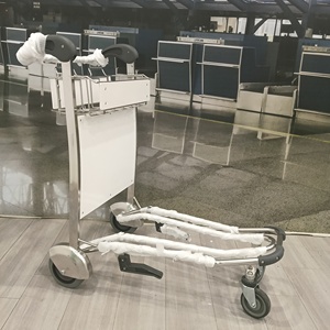 Roestvrijstalen Luchthaven Bagagebagage Passagierstrolley Met Rem Luchthaven Bagage Kar - Product Image 4