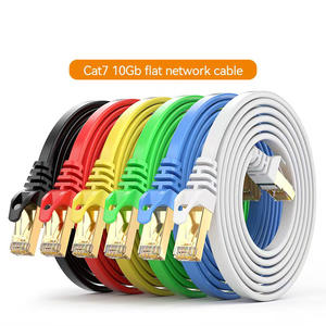 <span class=keywords><strong>Cable</strong></span> <span class=keywords><strong>de</strong></span> red plano blindado CAT7 <span class=keywords><strong>de</strong></span> alta velocidad cobre puro <span class=keywords><strong>10</strong></span> Gigabit interior hogar LAN Patch Cord diseño antiinterferencias - Product Image 2