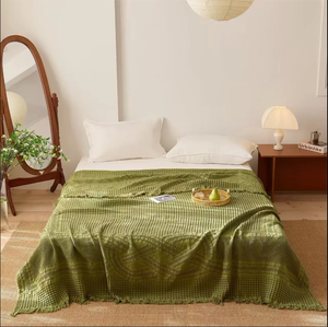 <strong>Pink</strong> Gray Beige Brown Green Woven 100% Cotton Towel Blankets-Home Use Bath Towel Quilt <strong>Throws</strong> - Product Image 6
