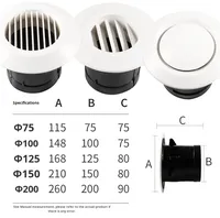 Système de ventilation à air frais en PVC ABS, sortie de ventilation centrale de climatisation, couvercle de ventilation d'évacuation, installation facile, design moderne, hôpital, salle de sport