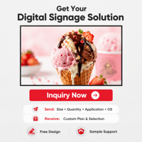 Pantalla LCD de 55 Pulgadas con Menú Publicitario 4K de Cero Distancia, Personalizable, Software CMS Gratuito, para Señalización Digital en Interiores