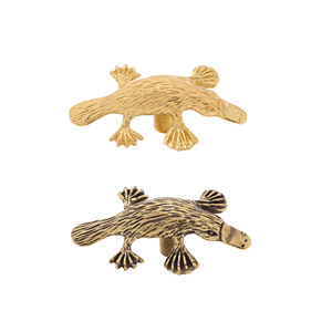 Gagang Pintu Kuningan Platypus Kreatif, Gantungan Tembaga Dinding, Pengait Logam untuk Lemari Anak - Product Image 6