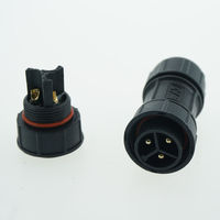 Conector de Cable Impermeable 30A para Exteriores, Tornillo M20 de Bloqueo Rápido, 2, 3, 4, 5 Pines, Circular, Macho, Hembra, PA66, Nailon, 10A, Latón para LED