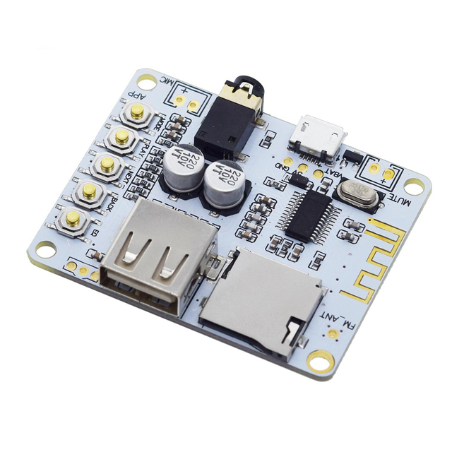 Bluetooth Audio Receiver Board with USB TF Card Slot Decoding Playback Output A7-004 5V 2.1 Wireless Stereo Music Module
