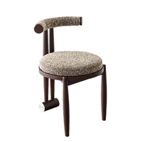 Nouvelles chaises de salle à manger de style chinois moderne, dossier ergonomique, design minimaliste, cadre en bois, coussins en lin pour hôtels et restaurants