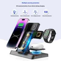 Chargeur sans fil 15W 4 en 1, station de charge pliable rapide pour iPhone 13 12 11 Pro XS XR X SE 8 8 Plus Watch AirPods