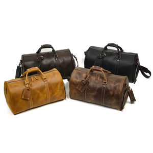 复古真皮行李包 31L 防水拉链封口 大容量 涤棉内衬 运动户外用 - Product Image 6