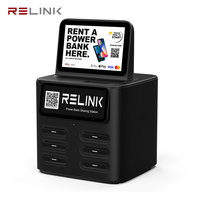 Station de recharge de batteries externes à 6 emplacements Relink avec plusieurs ports USB pour distributeurs automatiques et services de partage