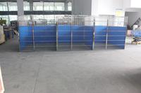 Hondenkennel systeem van roestvrij staal, modulair, voor reddingscentra en veterinair gebruik, geschikt voor grote honden.