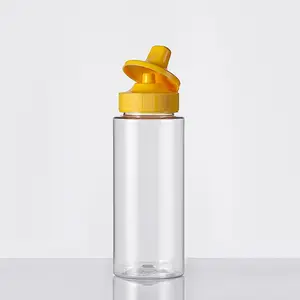 500g Plastic Squeeze Sauce Bottle with Silicone Flip Top Cap 250ml 350ml Food Grade PET Plastic Honey Syrup Squeeze Bottles