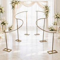 Support de toile de fond métallique carré en forme de S pour rideaux transparents, support d'arche de mariage en spirale pour décoration de photomaton rustique
