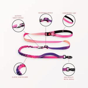 Laisse Rétractable Élastique Anti-Nœuds 360° de 200 cm, Couleur Rose Dégradé, Taille Ajustable, Longueur Moyenne - Product Image 3