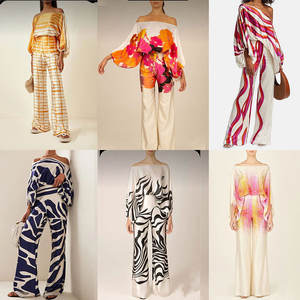 Pantaloni larghi estivi Casual più taglia due pezzi di alta qualità a maniche lunghe lavorati a maglia larga 2 pezzi da donna Set in due pezzi - Product Image 1