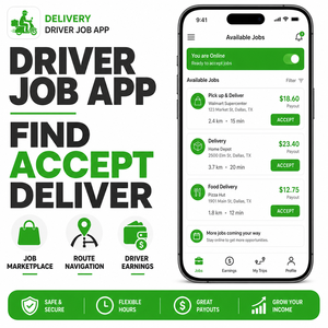 Développement d'une application avancée pour livreurs (iOS et Android) avec acceptation des commandes, navigation et tableau de bord des revenus - LionCreate - Product Image 2