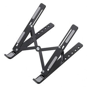 X604-1 Cheap Aluminum Ergonomic Vertical Foldable Laptop <b>Stand</b> for Tablet <b>PC</b> 11-17inch Laptops Adjustable Height 6 Speeds - Product Image 2