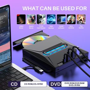 Lecteur de disques optiques externe USB 3.0 portable, lecteur/graveur de CD/DVD, lecteur de disques mince pour ordinateur portable, ordinateur de bureau, <span class=keywords><strong>Windows</strong></span> <span class=keywords><strong>XP</strong></span>, 7, 8.1, <span class=keywords><strong>10</strong></span>, 11 - Product Image 3