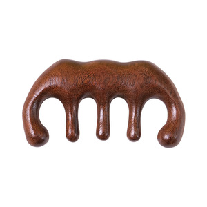 Peigne de massage en bois de santal, masseur de tête, à cinq dents, universel pour tout le corps, thérapie capillaire bien-être - Product Image 2