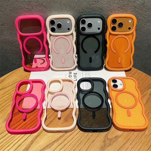 เคสโทรศัพท์มือถือใสลายคลื่นกลิตเตอร์นีออนแม่เหล็ก สำหรับ iPhone 17 16 15 14 Pro Max  แบบใสไล่สีพร้อมกันชนป้องกันด้านหลัง - Product Image 2