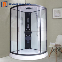 Ensemble complet de cabine de douche en verre trempé avec receveur pour hôtel et maison