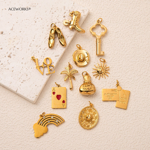 Colección <span class=keywords><strong>de</strong></span> Dijes Colgantes con Encanto Romántico para la Fabricación <span class=keywords><strong>de</strong></span> Joyas | Acero Inoxidable Chapado en Oro <span class=keywords><strong>de</strong></span> 18K PVD: Arcoíris <span class=keywords><strong>de</strong></span> Amor, Palmera, Zapatilla <span class=keywords><strong>de</strong></span> Ballet - Product Image 6