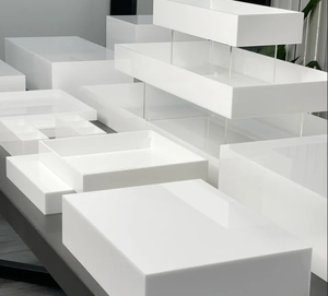 Torre de Comida Acrílica de 3 Niveles, Soporte Cuadrado para Exhibición, Decoración para Bodas y Fiestas, Embalaje de Cartón Apilable - Product Image 5