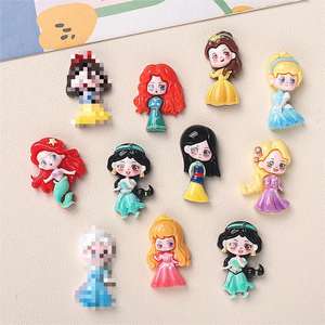 Nuevos personajes de dibujos animados, varios accesorios de resina de princesa para pegamento en crema, funda de teléfono DIY, pegatina para refrigerador, horquilla para taza de agua - Product Image 5