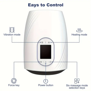 Masaje inteligente de compresión de aire Palma Dedos Muñeca Compresa caliente Masajeador de airbag de mano calentado 3 niveles de fuerza Masajeador de manos - Product Image 5