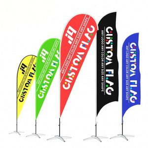 Drapeaux de plage personnalisés en forme de goutte d'eau, bannières publicitaires extérieures, impression numérique de haute qualité, toutes tailles, tous logos, fibre de verre, livraison rapide - Product Image 1