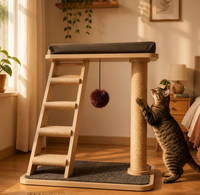 Meuble pour chat en bois de luxe, arbre à chat, tour d'escalade, maison, griffoir, étagère, lit pour chat avec coussin