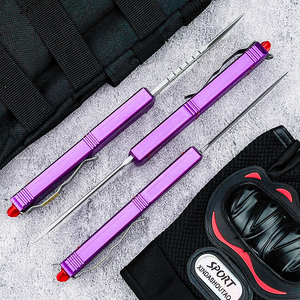 ใบมีดเหล็ก D2 ความแข็งสูง 8.9 ซม. มีดพกอเนกประสงค์ ด้ามจับอลูมิเนียมอัลลอย T6 สีม่วง สำหรับกิจกรรมกลางแจ้ง ล่าสัตว์ ตั้งแคมป์ กู้ภัย - Product Image 3