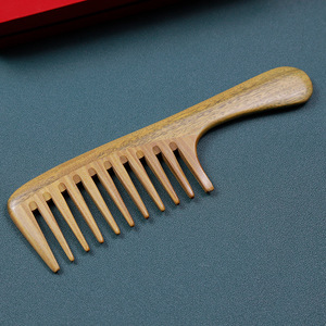 Peigne à dents larges en bois de santal, grande taille, pour massage et coiffage, usage domestique - Product Image 4