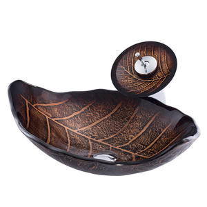 Lavabo de salle de bain personnalisé, sans trou, Style Unique, facile à utiliser, plusieurs couleurs, en forme de feuille brune, accessoires de salle d'eau, nouveau Design d'hôtel - Product Image 2