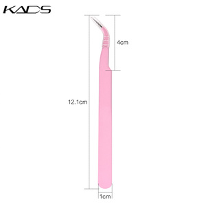 Pince à épiler professionnelle incurvée 5 couleurs pour extensions de cils, outil de manucure de haute précision en acier inoxydable pour le nail art et la pose de strass - Product Image 2