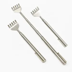 Silver Metal Back Scratcher Back Scraper Portable Handheld Small Back Massager With Pocket Clip for Thanksgiving Christmas Gifts