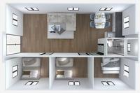 ZeYu Export Australie Maison Modulaire Extensible en Acier et Bois, Respirante, Énergie Solaire, Bâtiment de Bureau Modulaire à Double Aile, Garantie 1 An
