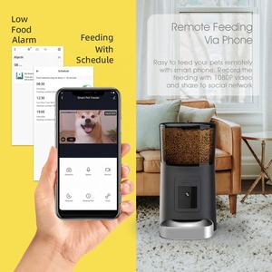 Pengumpan makanan otomatis terbaru plastik ABS gaya video pintar pemberi makan hewan peliharaan anjing kucing tempat makan hewan peliharaan pintar dengan kamera - Product Image 2