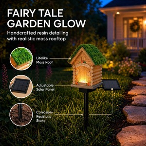 WINNER Lumière solaire LED de jardin féerique avec toit en mousse et panneau réglable pour décoration intérieure de Noël - Product Image 1