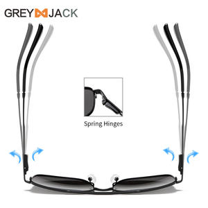 Lunettes de soleil Greyjack pour hommes, monture en métal, verres polarisés noirs UV400 TAC, lunettes de conduite - Product Image 5