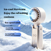 Ventilador Turbo Portátil de Mano con Enfriador de Hielo, Ventilador Personal Recargable, Mini Ventilador de Mano Pequeño para Viajes, Exteriores, Hogar y Oficina